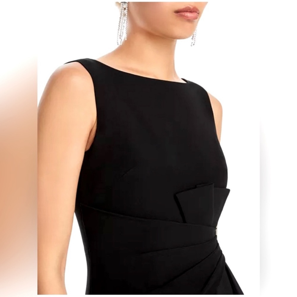 Eliza J Ruffle-Front Sleeveless Maxi Gown – Black, Size 4 NWT Formal Dress - Picture 2 of 12